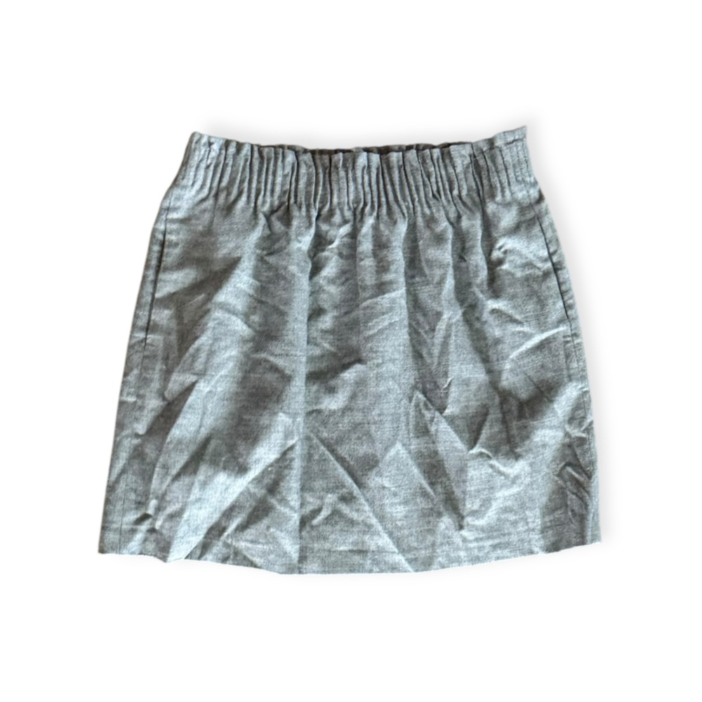 J. Crew gray high stretch waist mini skirt wool blend Sz 8 medium